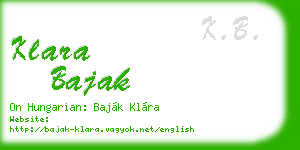klara bajak business card